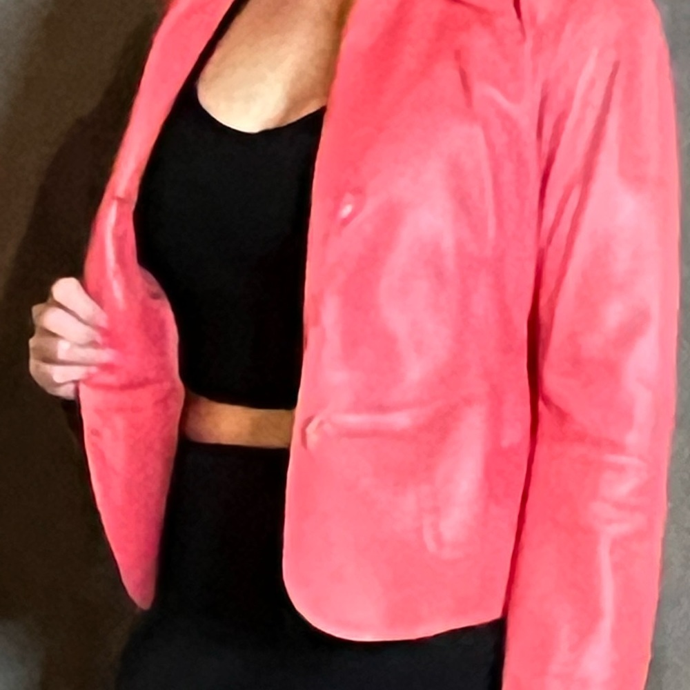Vintage perfect condition Max Mara SPORTMAX pink soft leather jacket - small - Picture 8 of 8